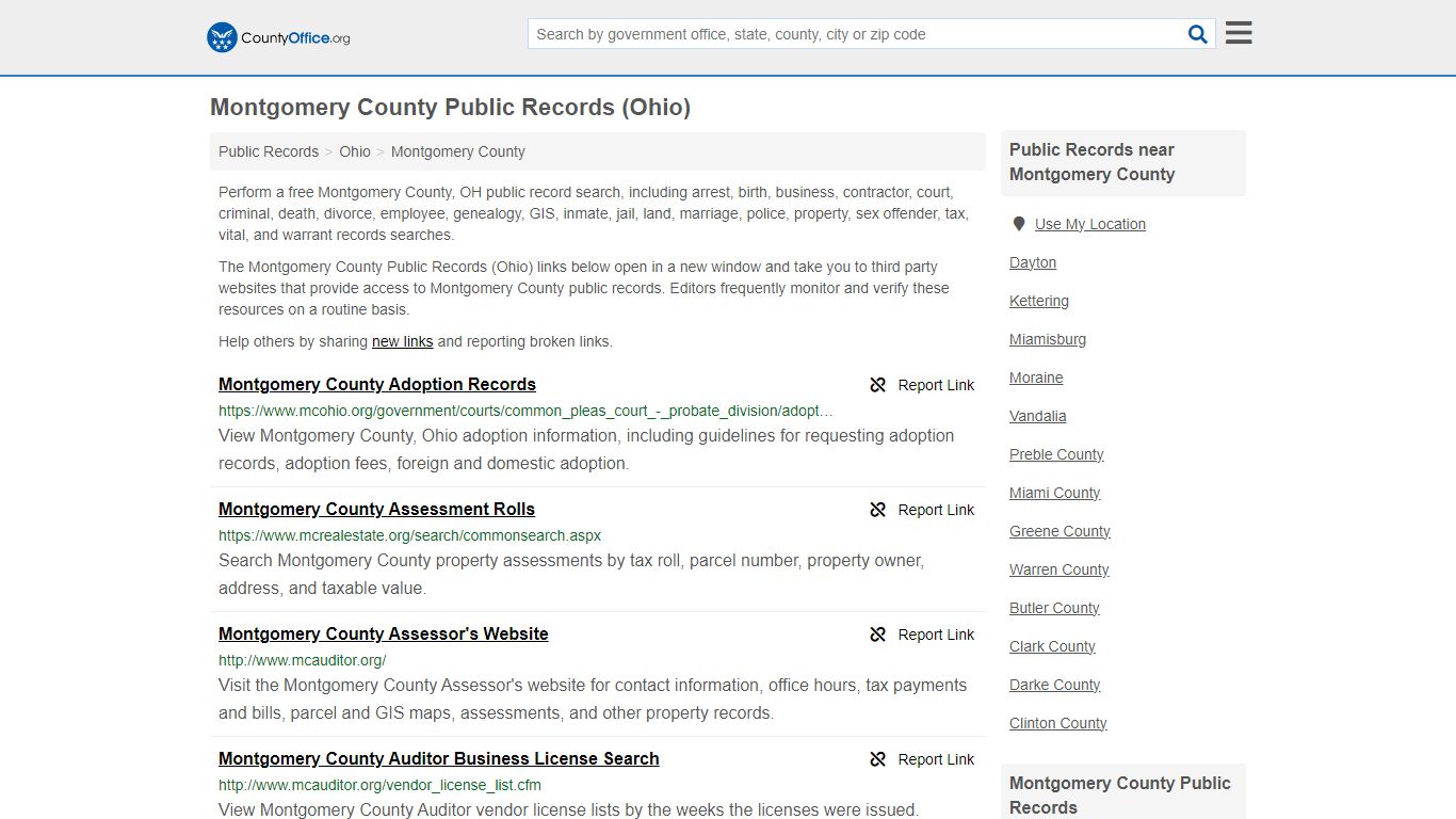 Montgomery County Public Records (Ohio) - County Office